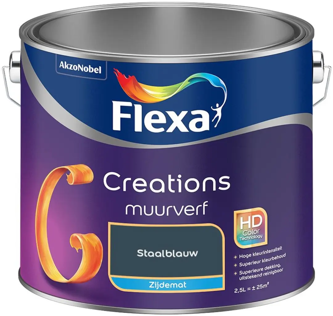 Flexa Creations Muurverf Zijdemat Staalblauw 2,5L