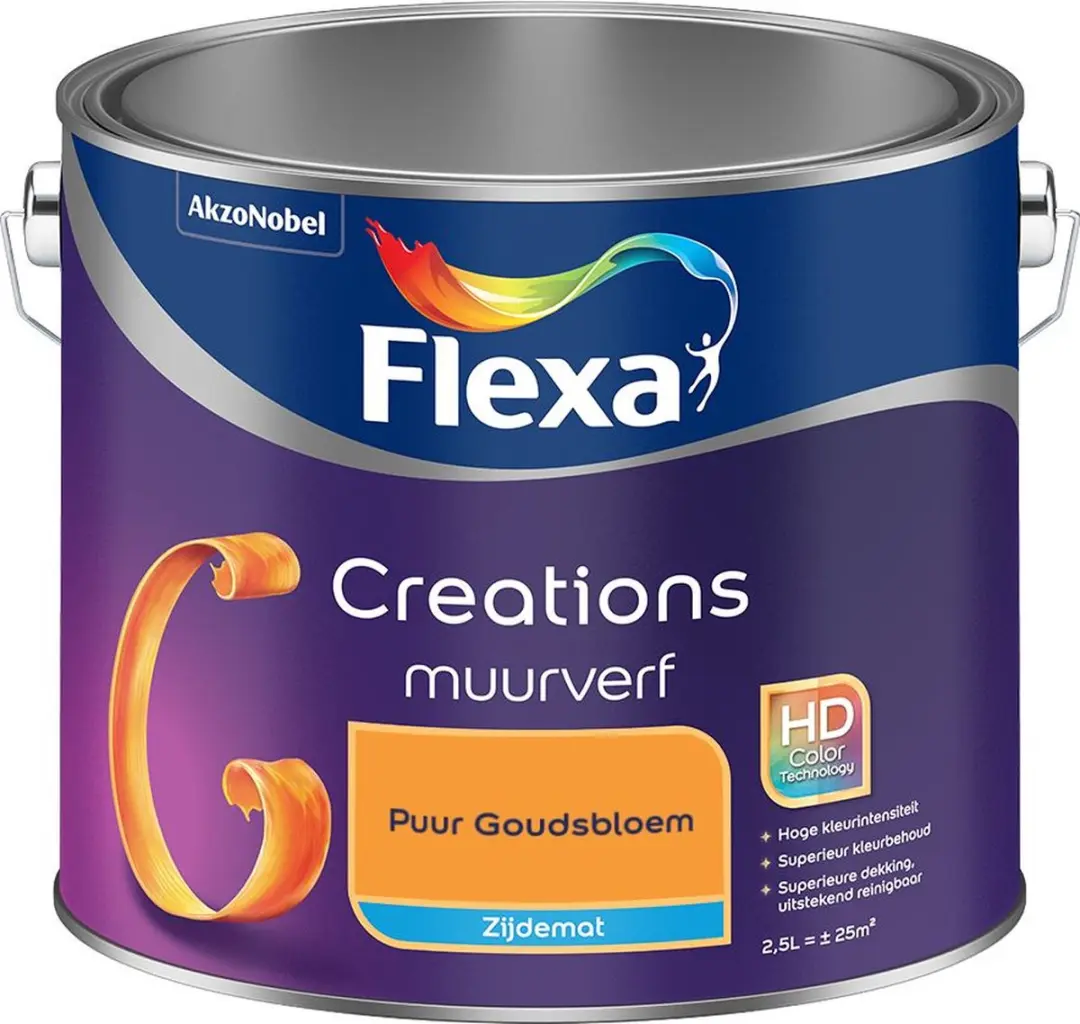 Flexa Creations Muurverf Zijdemat Puur Goudsbloem 2,5L