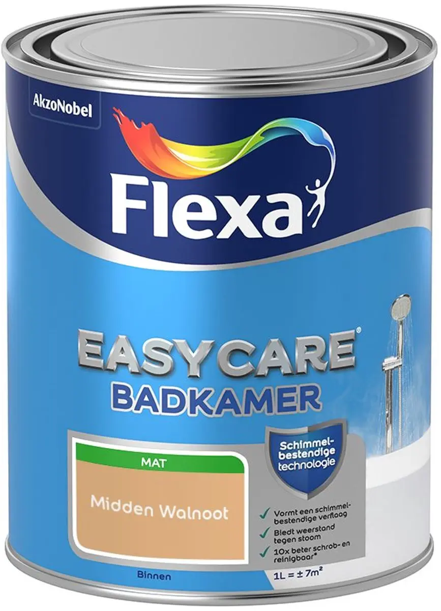Flexa Easycare Badkamer Midden Walnoot Mengverf 1L