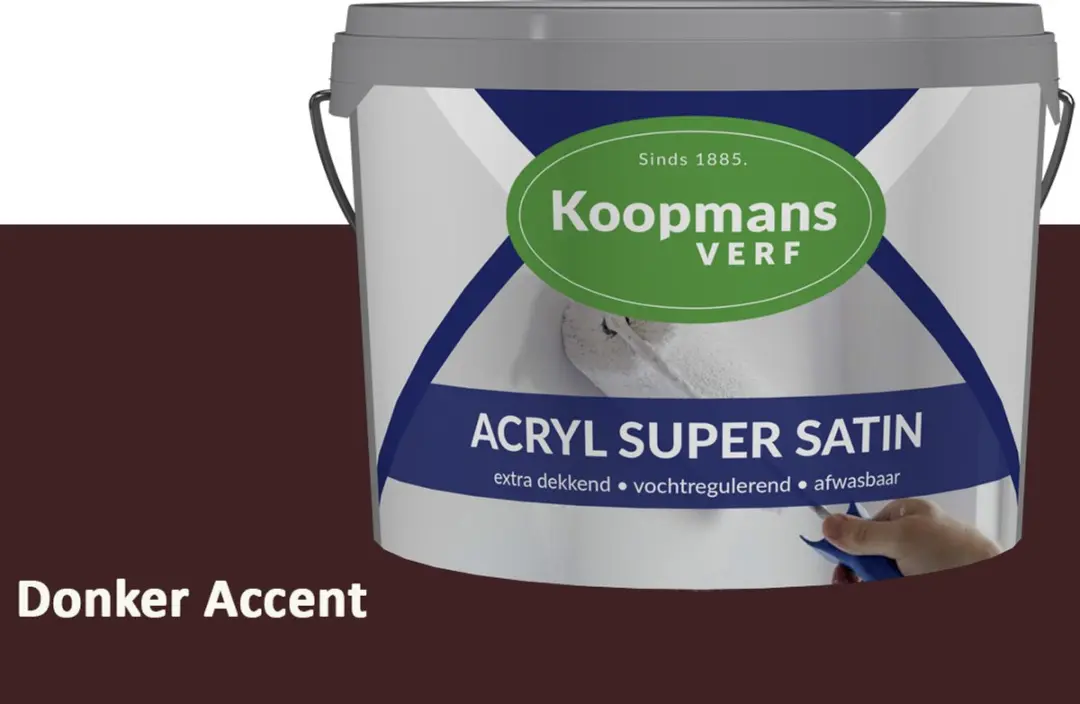 Koopmans Acryl Super Satin Zijdeglans Muurverf 5L - Donker Accent Rood