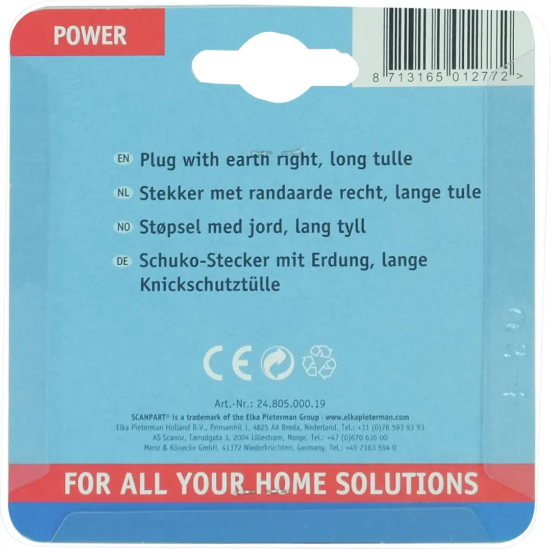 Scanpart Gepaarde Stekker Geaard 250V - 10A/16A - Wit