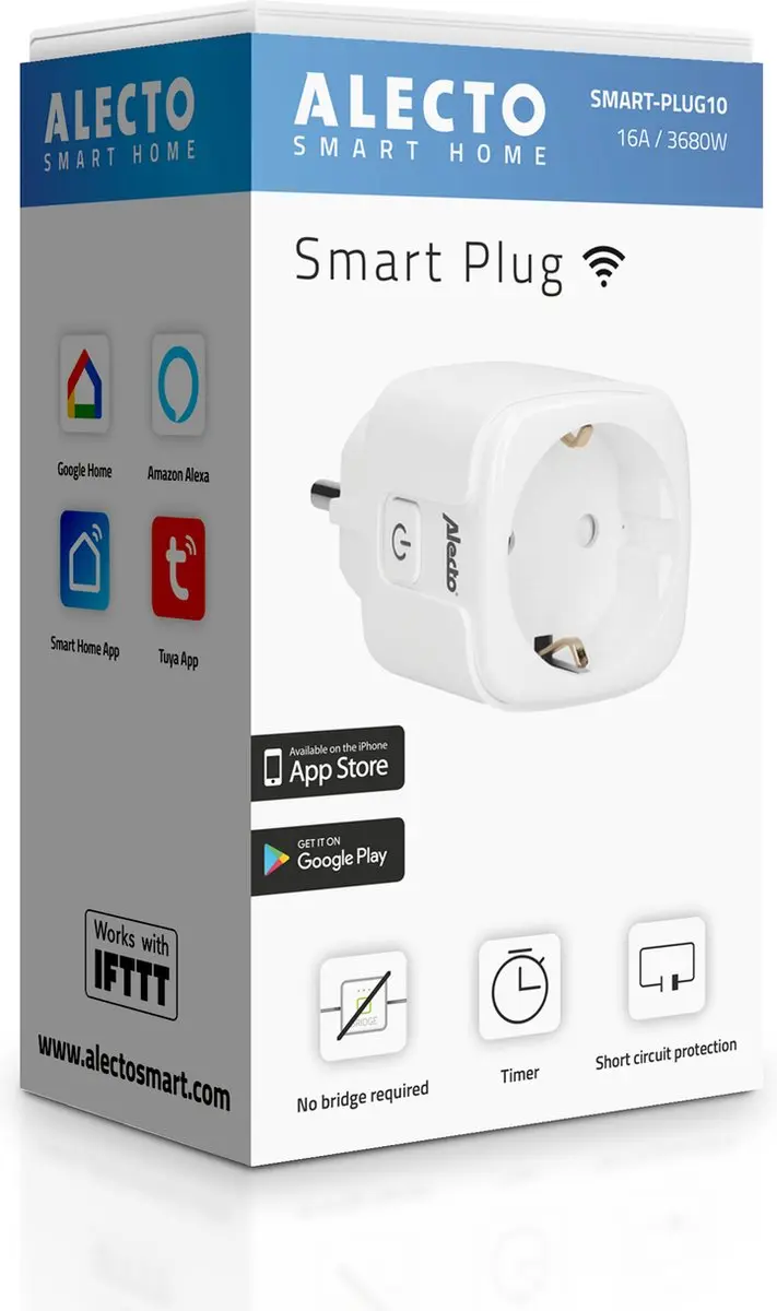 Alecto SMART-PLUG10 Smart Wifi Tussenstekker 16A - Wit