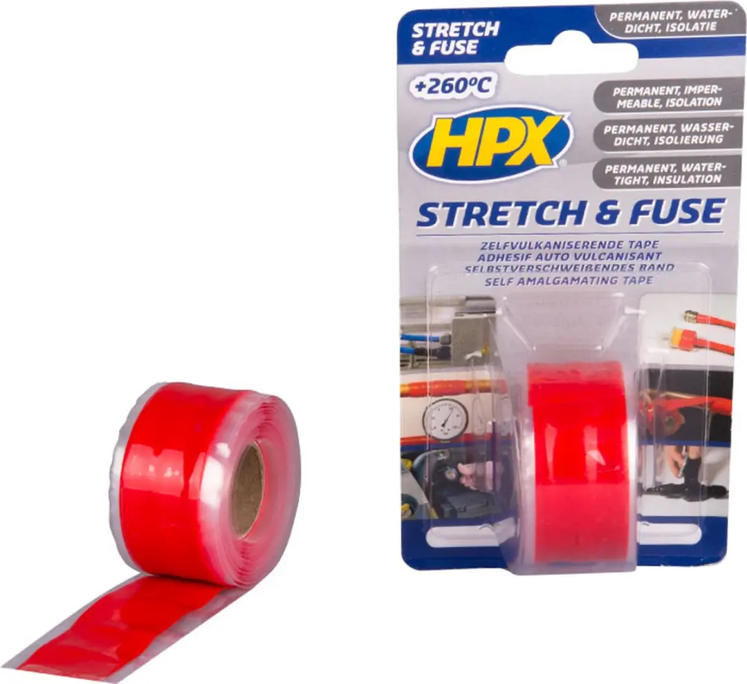 HPX Stretch & Fuse Tape Rood 25mm x 3m