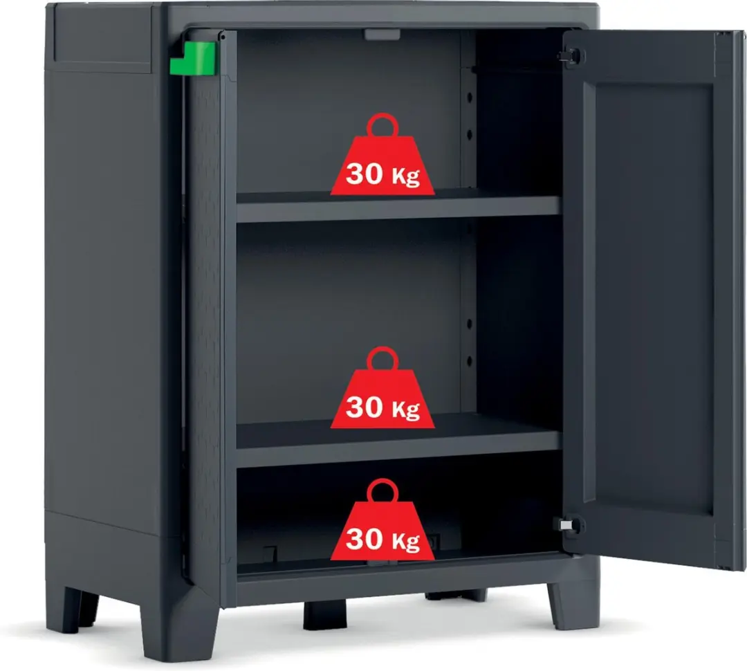 Keter Moby Lage Kast 2 Planken 80x44x100cm Antraciet