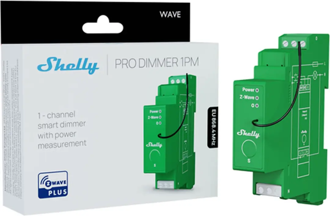 Shelly Wave Pro Dimmer 1PM - Groen
