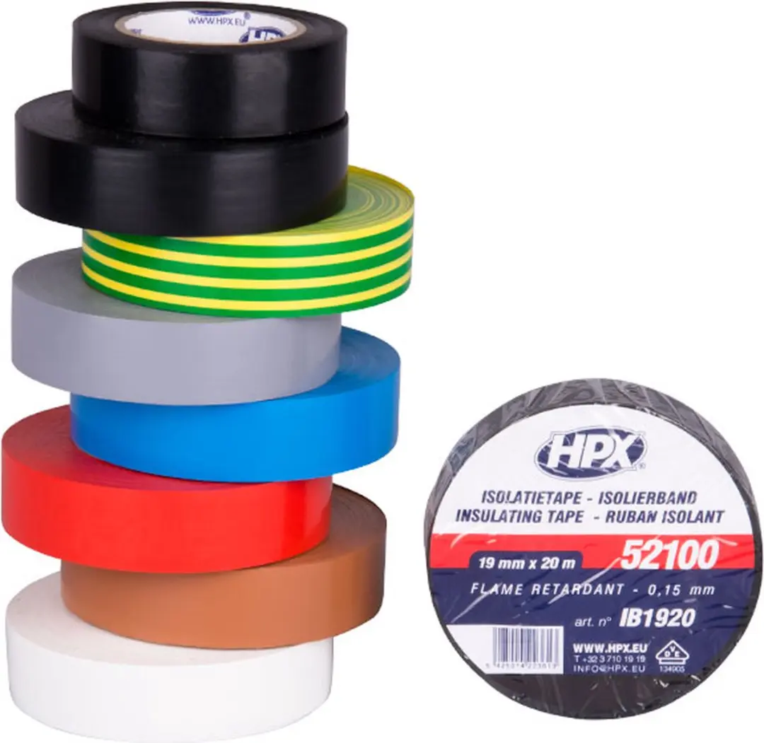 HPX PVC Isolatietape VDE 19mm x 20m - 10 Stuks