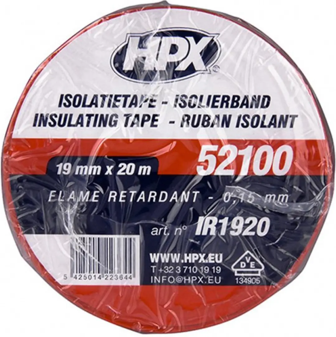 HPX PVC Isolatietape VDE 19mm x 20m - 10 Stuks