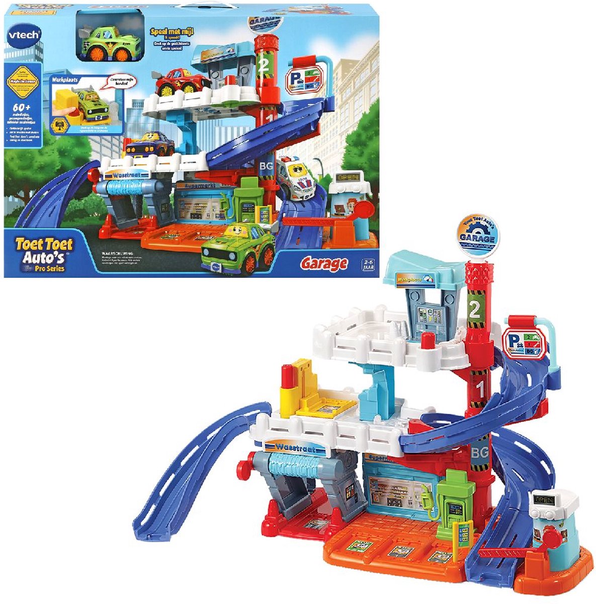 VTech Toet Toet Auto’s Pro Series Garage – Interactief Speelgoed – Met Licht- en Geluidseffecten – 1 tot 5 jaar
