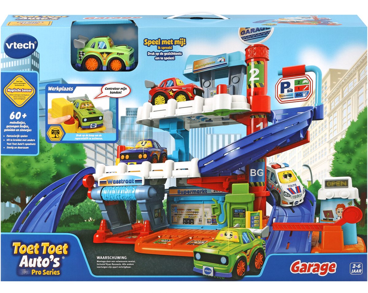 VTech Toet Toet Auto’s Pro Series Garage – Interactief Speelgoed – Met Licht- en Geluidseffecten – 1 tot 5 jaar