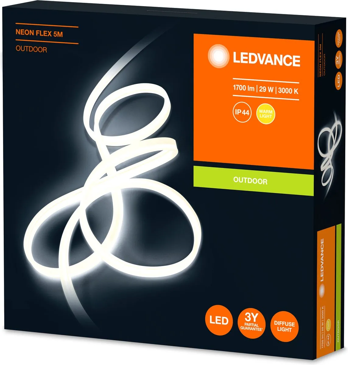 LEDVANCE Neon Flex Wandlamp 29W 5m Warm Wit - Transparent