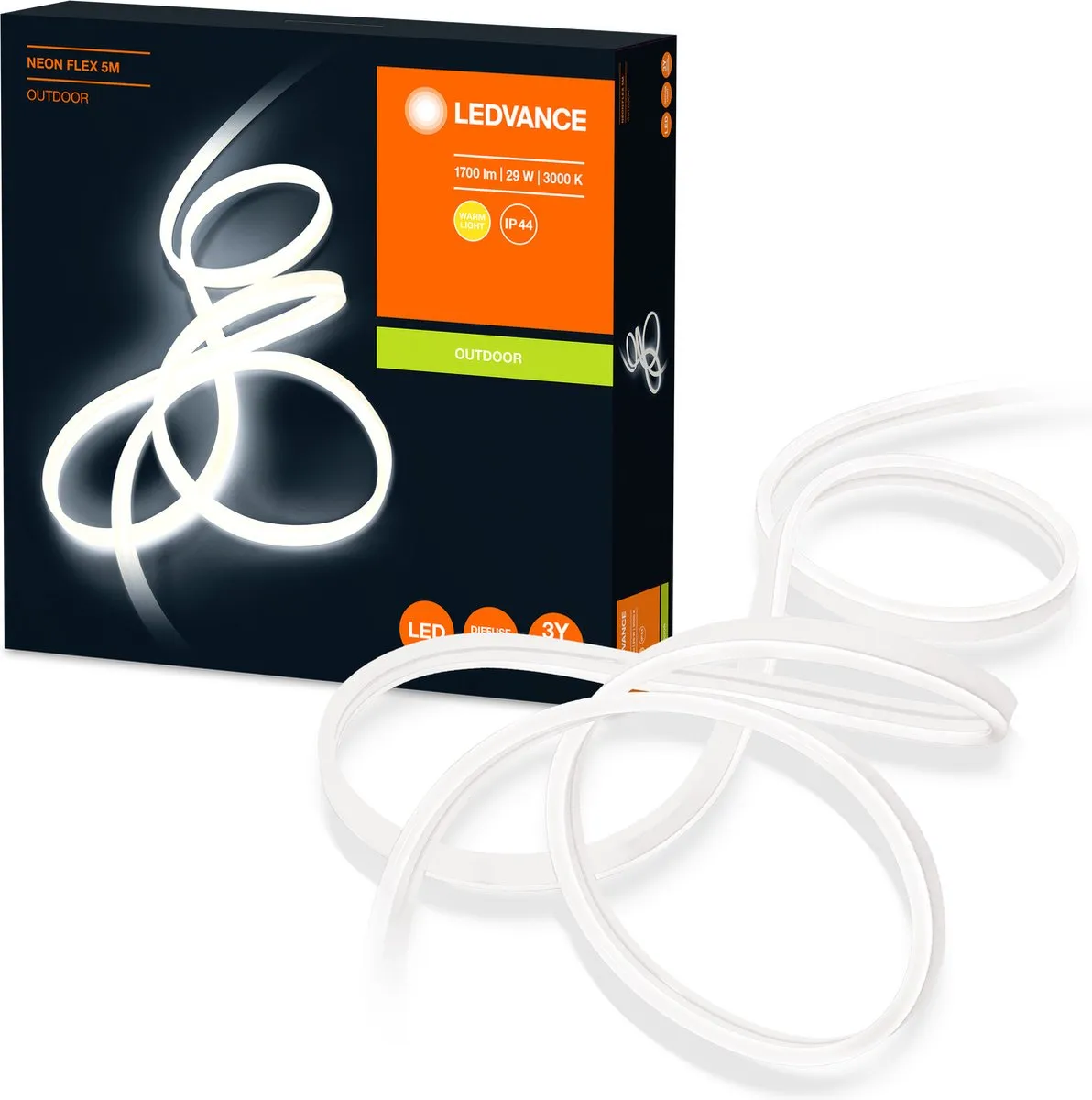 LEDVANCE Neon Flex Wandlamp 29W 5m Warm Wit - Transparent