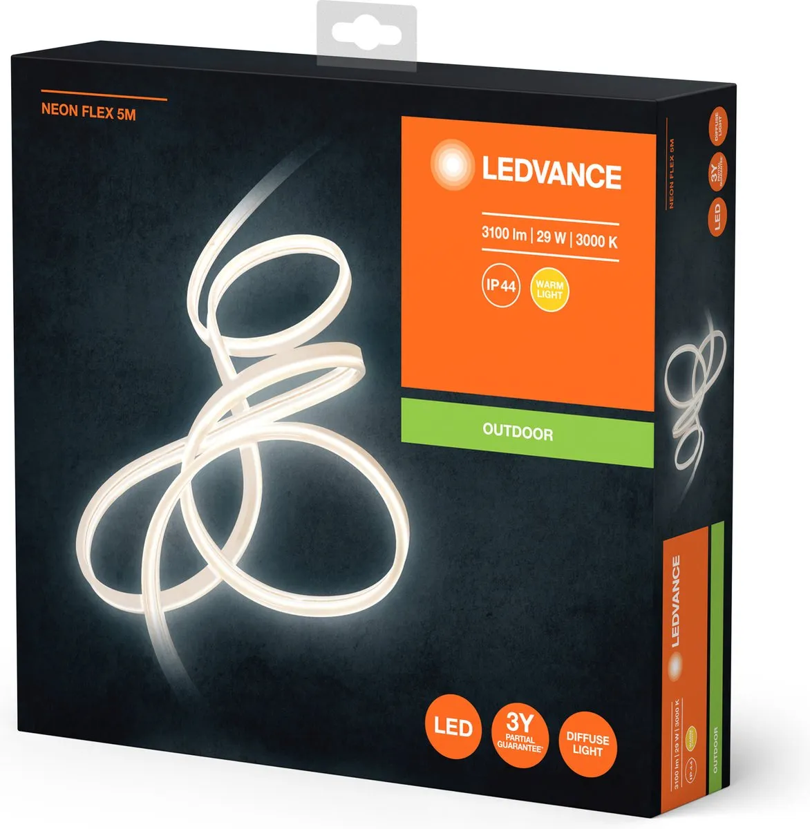 LEDVANCE Neon Flex Wandlamp 29W 5m Warm Wit - Transparent