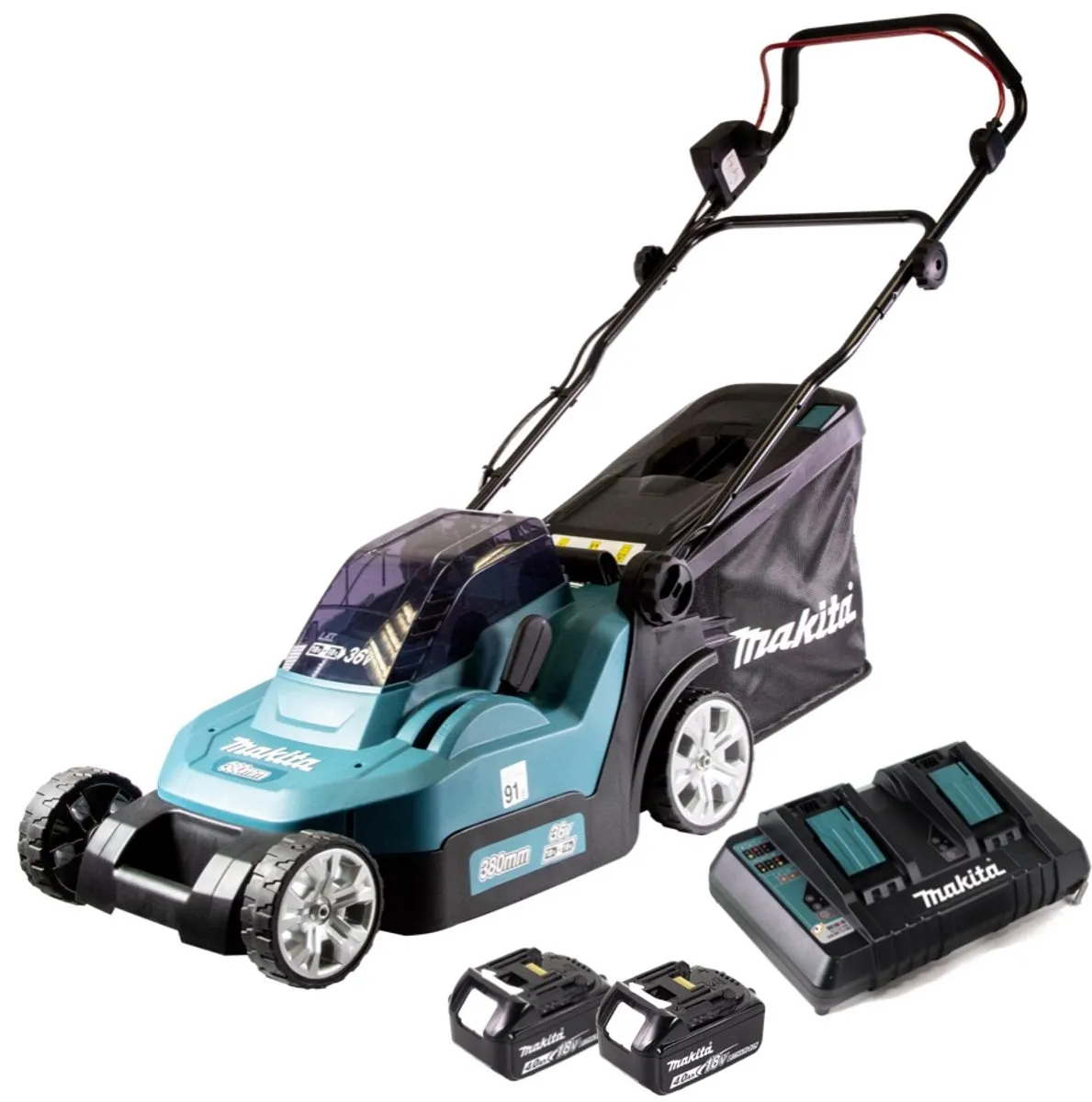 Makita DLM382PM2 Accu-Grasmaaier - 2x Accu 4000mAh - 40L