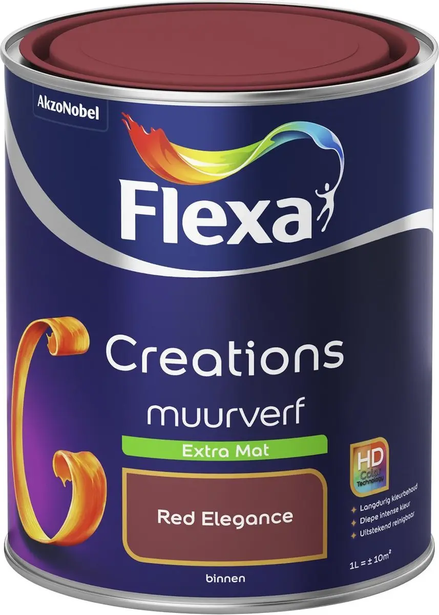 Flexa Creations Muurverf Extra Mat Red Elegance 1L