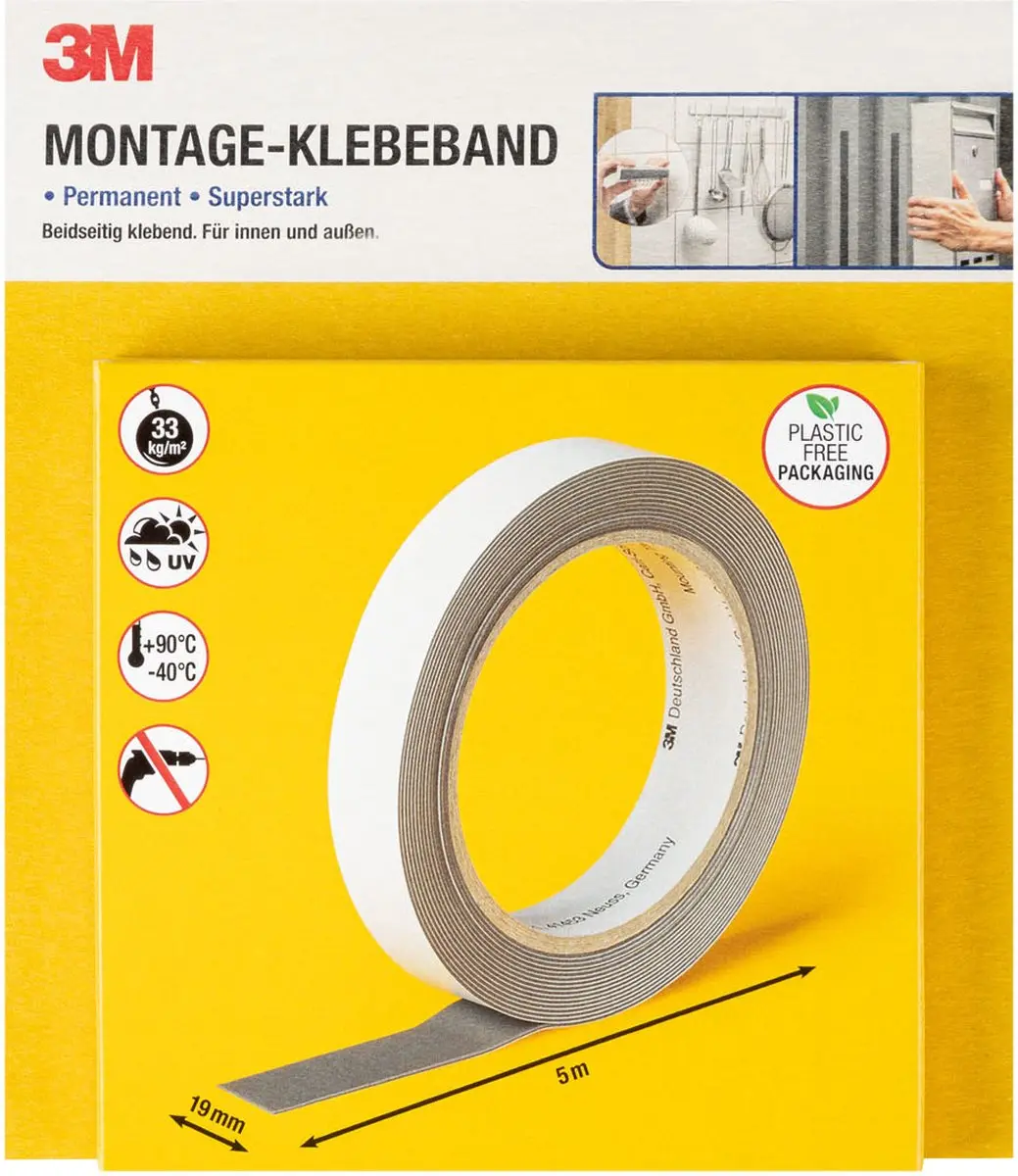 3M Dubbelzijdige Montagetape 5m x 1,9cm