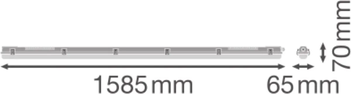 LEDVANCE Waterdichte Montagebalk 1x150cm - Donkergroen