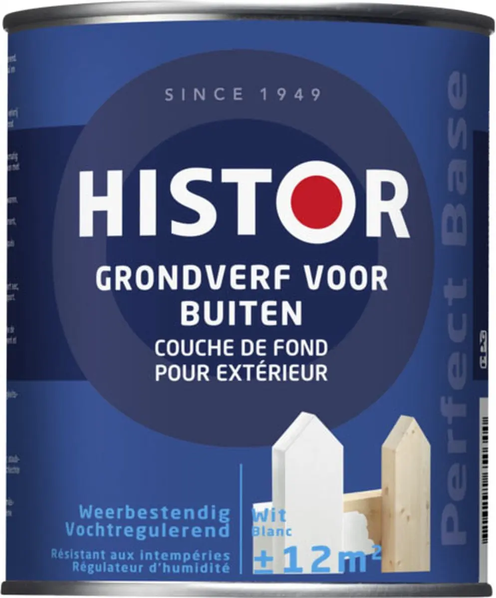 Histor Perfect Base Grondverf Buiten 0.75L - Wit