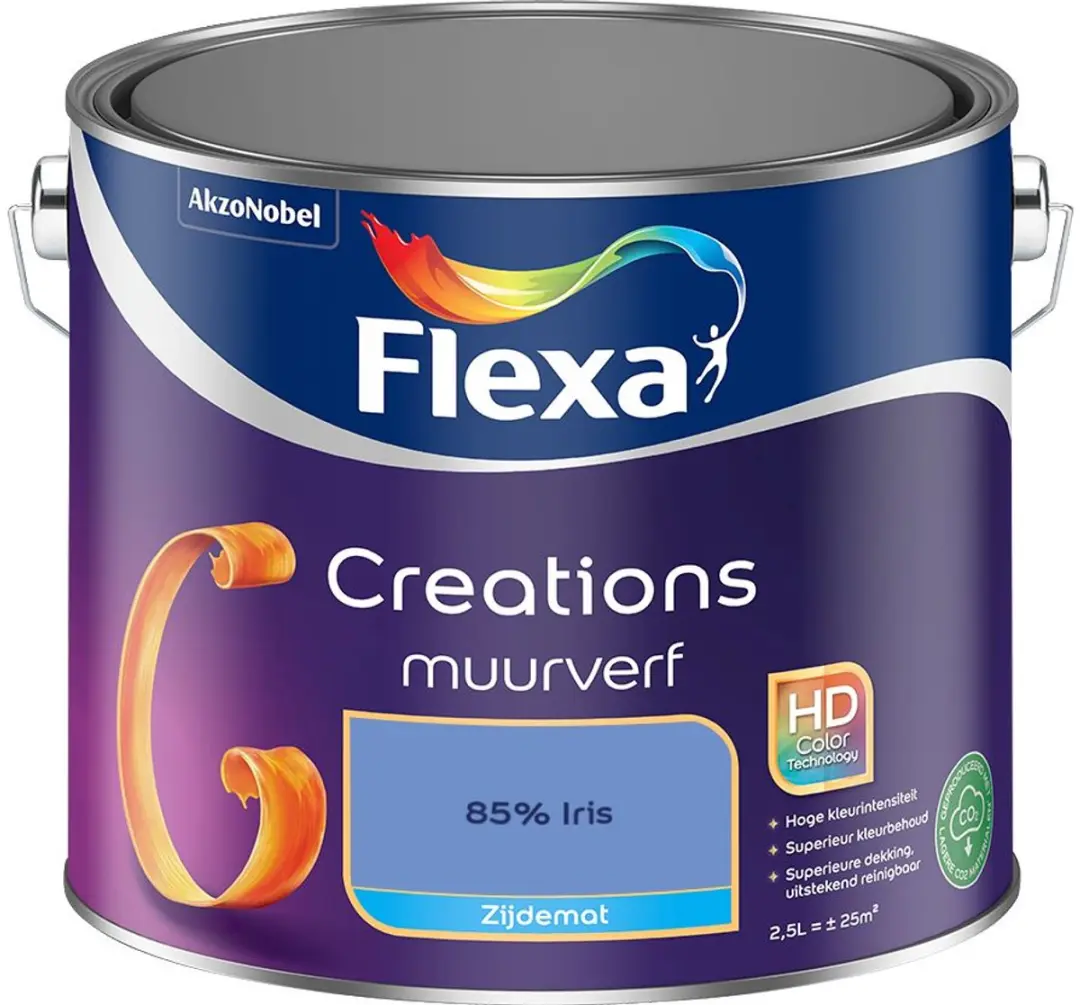 Flexa Creations Muurverf Zijdemat 85% Iris - 2,5L