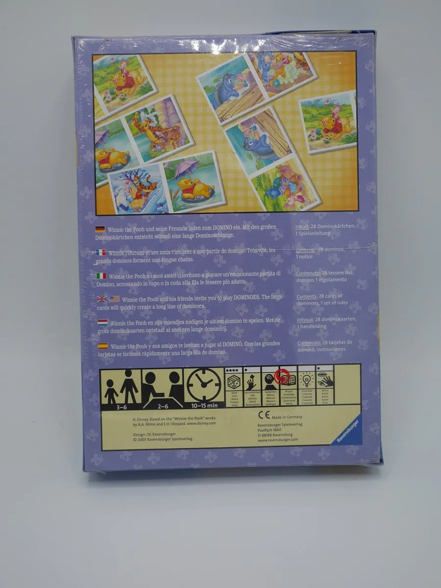Ravensburger Winnie de Poeh Domino - 28 Kaarten - Multicolor