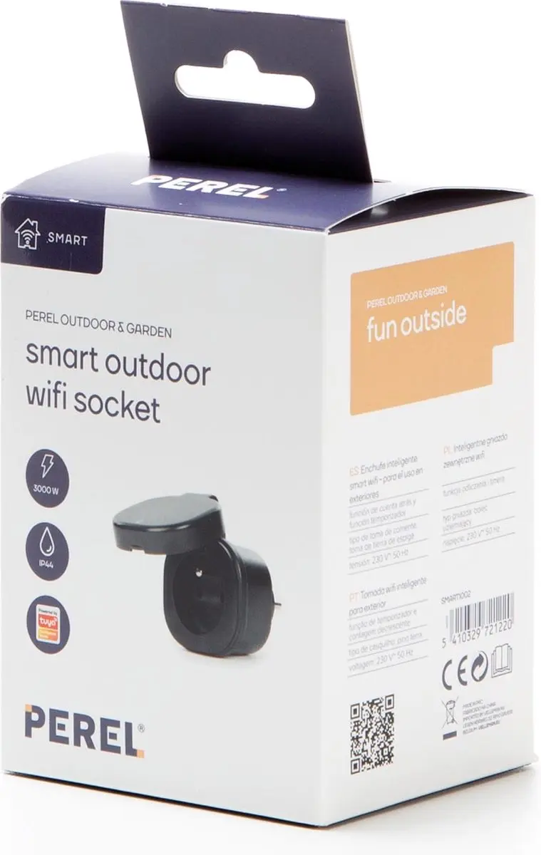 Perel Smart Wifi-Stekker SMART1002 Buitenshuis - Zwart