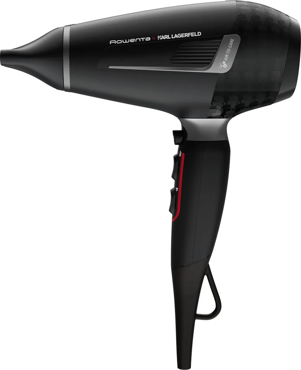 Rowenta CV888LFO Karl Lagerfeld Haardroger - 2200W - 3 Snelheden - 3 Warmtestanden - Zwart/Chroom