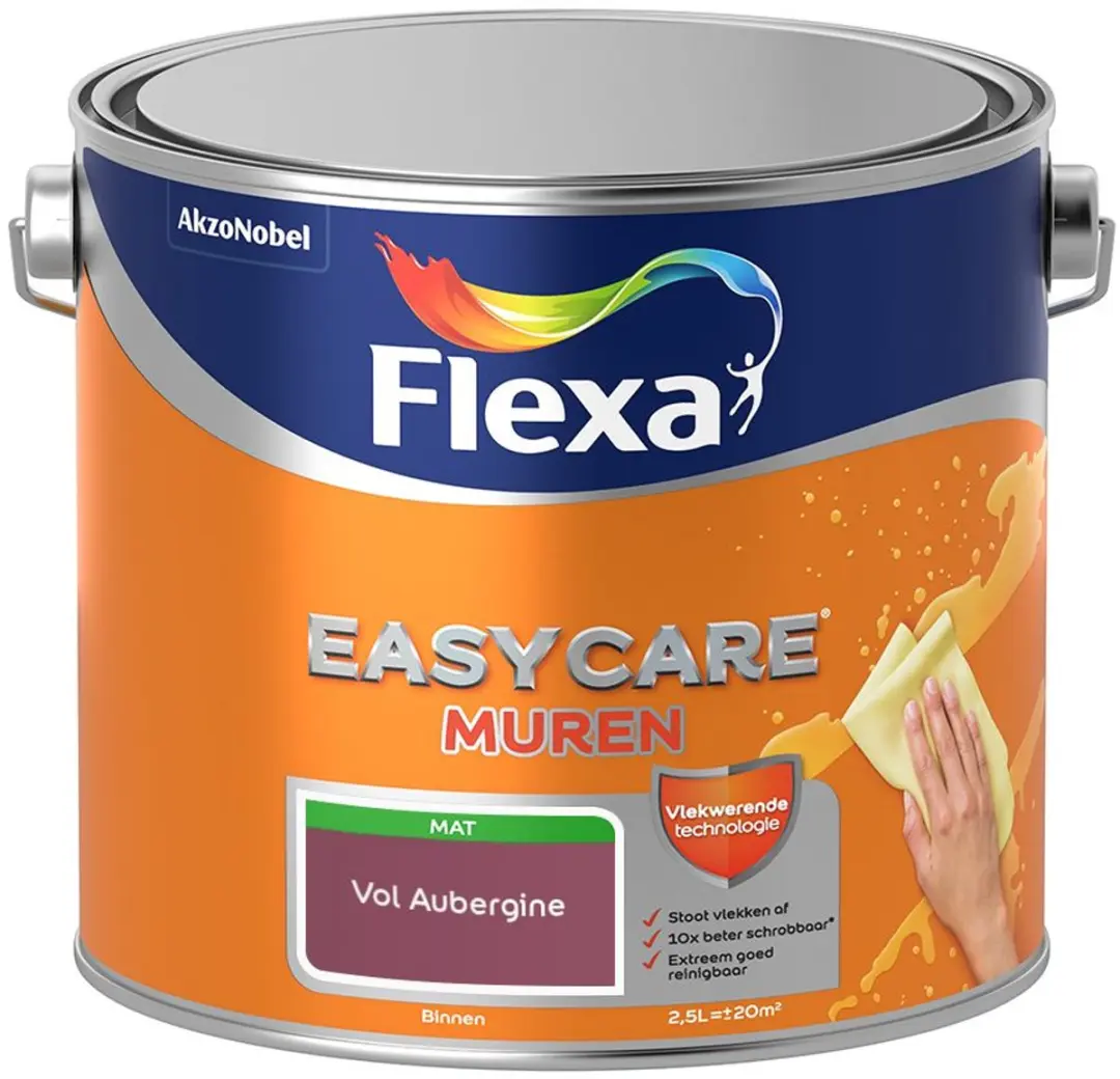 Flexa Easycare Muren Vol Aubergine Mengverf 2,5L