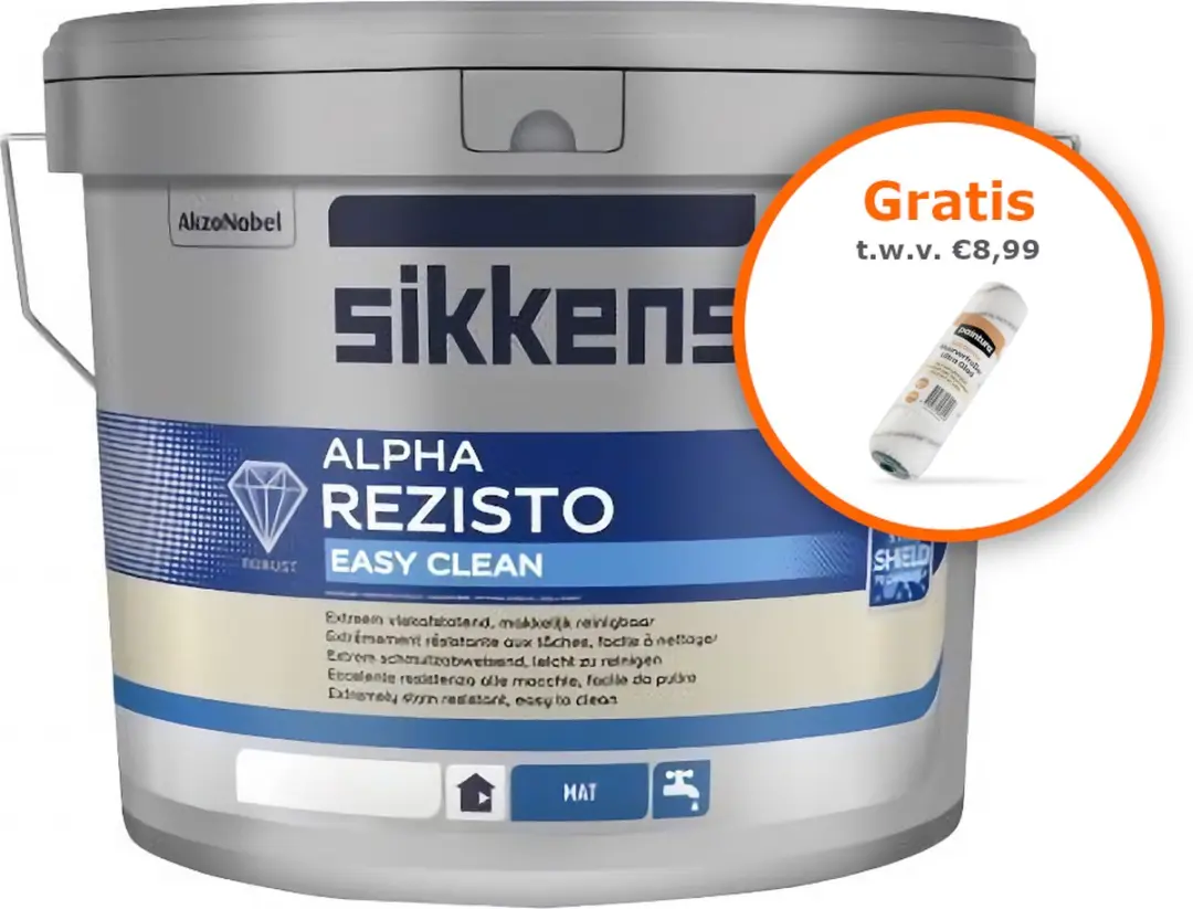Sikkens Alpha Rezisto Easy Clean Muurverf Wit - 1L