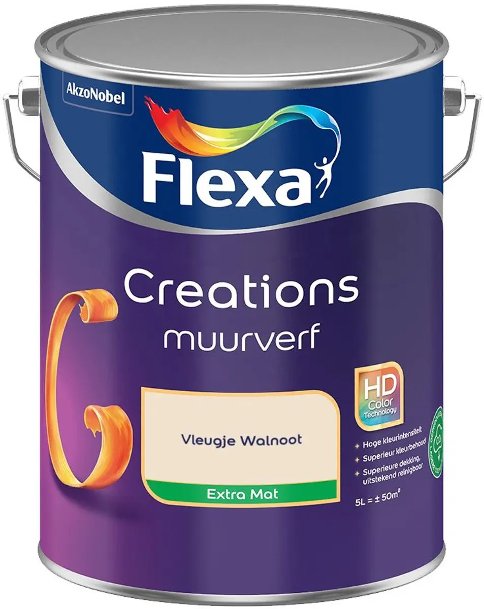 Flexa Creations Muurverf Extra Mat Vleugje Walnoot 5L