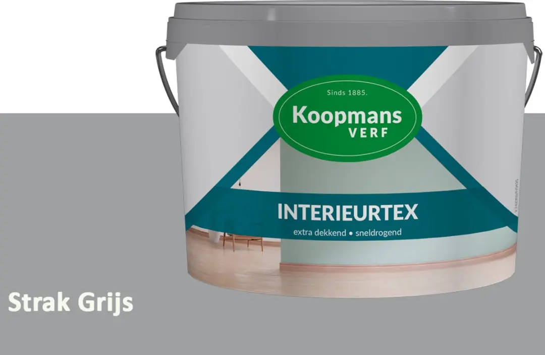 Koopmans Interieurtex Matte Muurverf Strak Grijs 2,5L