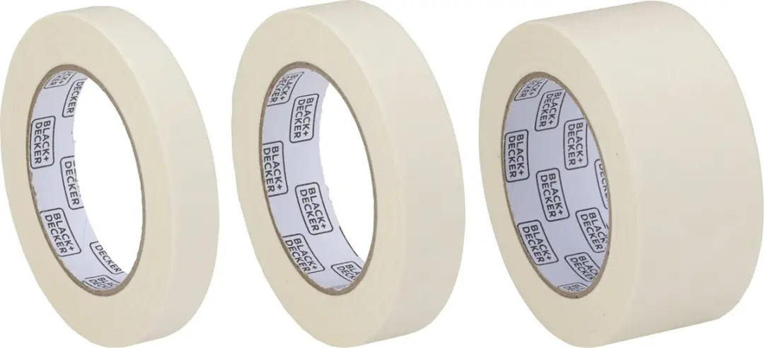 BLACK+DECKER Afplaktape - 3 Rollen 19/25/50mm x 5m - Wit