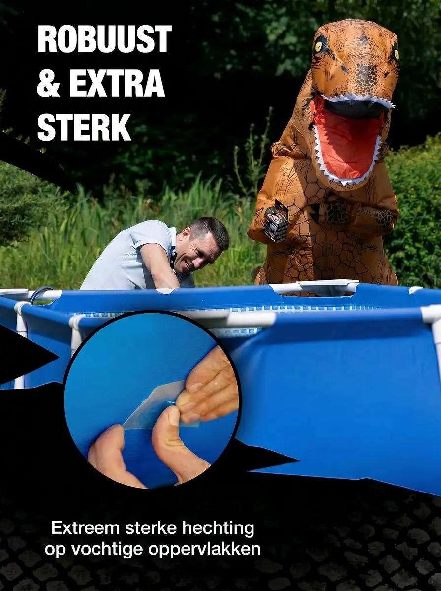 Kip T-REX Waterproof Ducttape 50mm x 1,5m - Zwart