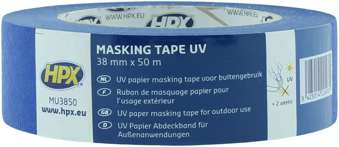 HPX Masking Tape UV Blauw 38mm x 50m