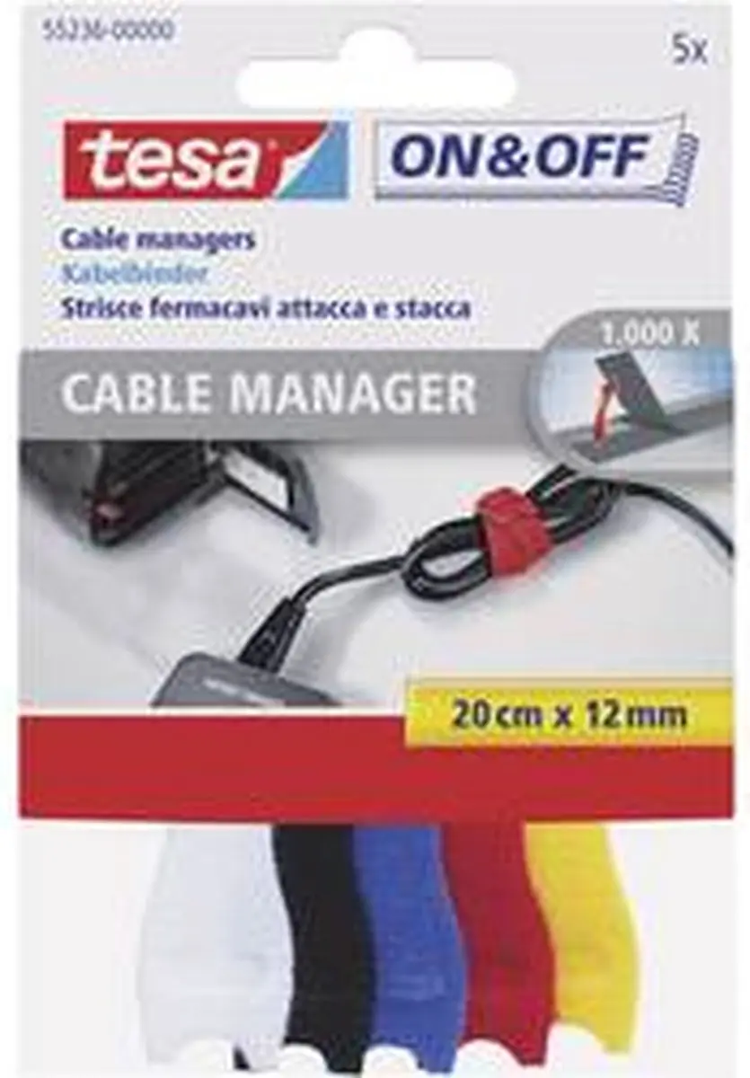 Tesa Gekleurd Kabelklittenband 20cm
