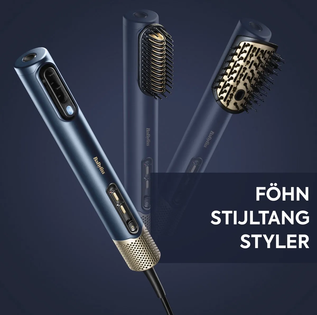 BaByliss 3-in-1 Air Wand AS6550E Föhn - 1500W - Midnight Blue