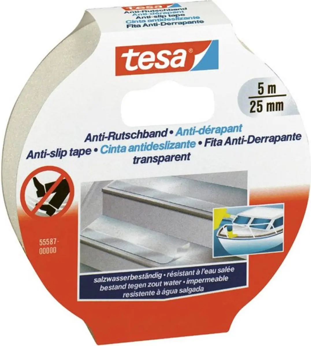 Tesa Antislip Tape 5m x 25mm - Transparant