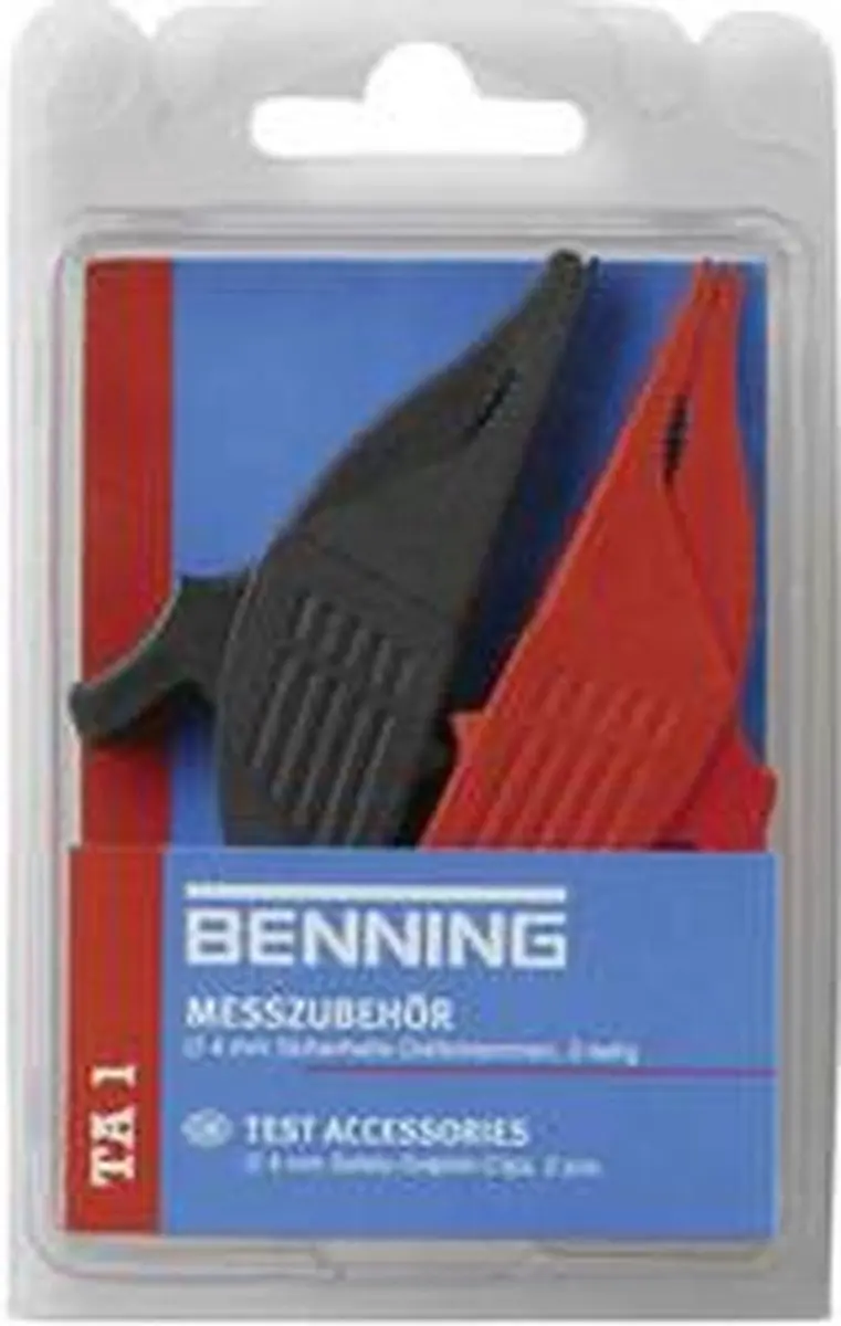 Benning TA 1 Veiligheids-krokodilklemmen - 4mm - 1000V - Rood/Zwart