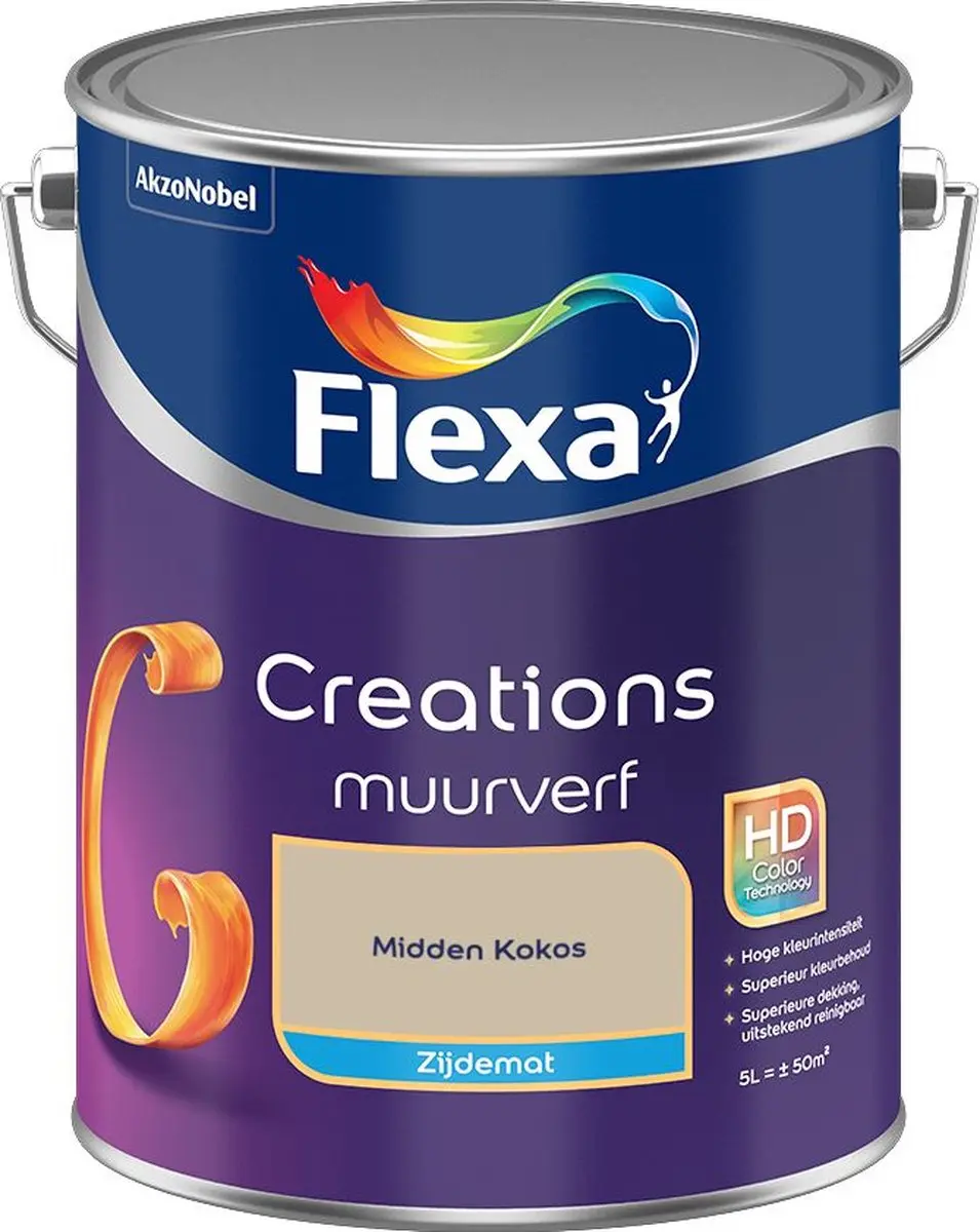 Flexa Creations Muurverf Zijdemat Midden Kokos 5L