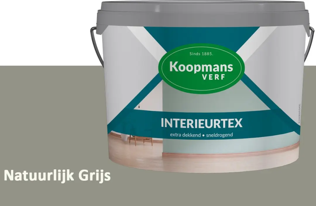 Koopmans Interieurtex Matte Muurverf Natuurlijk Grijs 10L