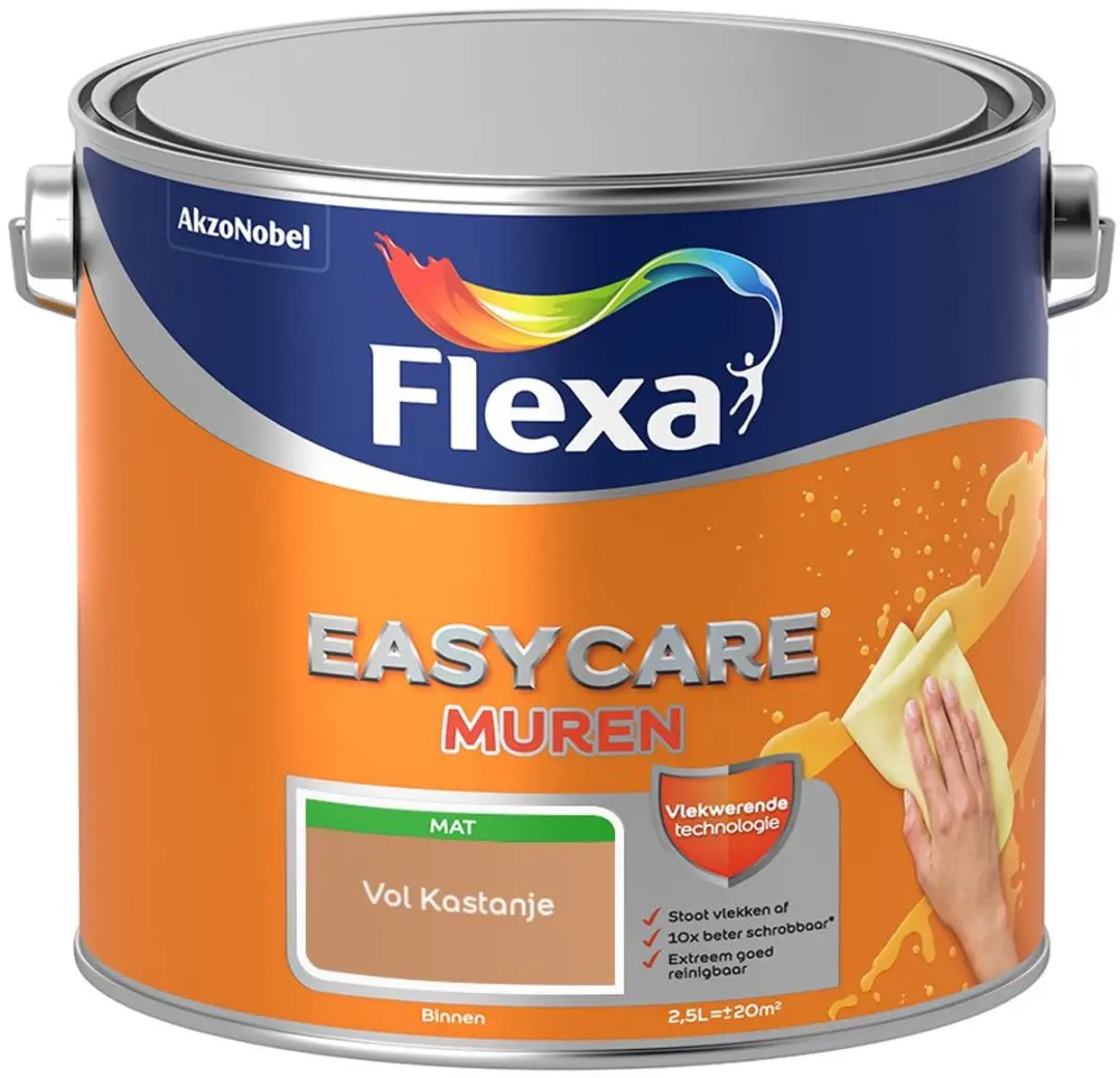 Flexa Easycare Muren Vol Kastanje Mengverf 2,5L