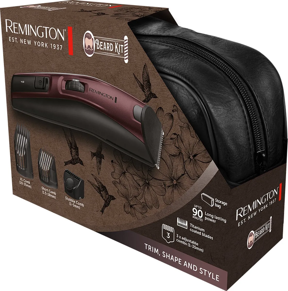 Remington MB4047 AC/Batterij Trimmer - 5 Stuks - Zwart/Violet