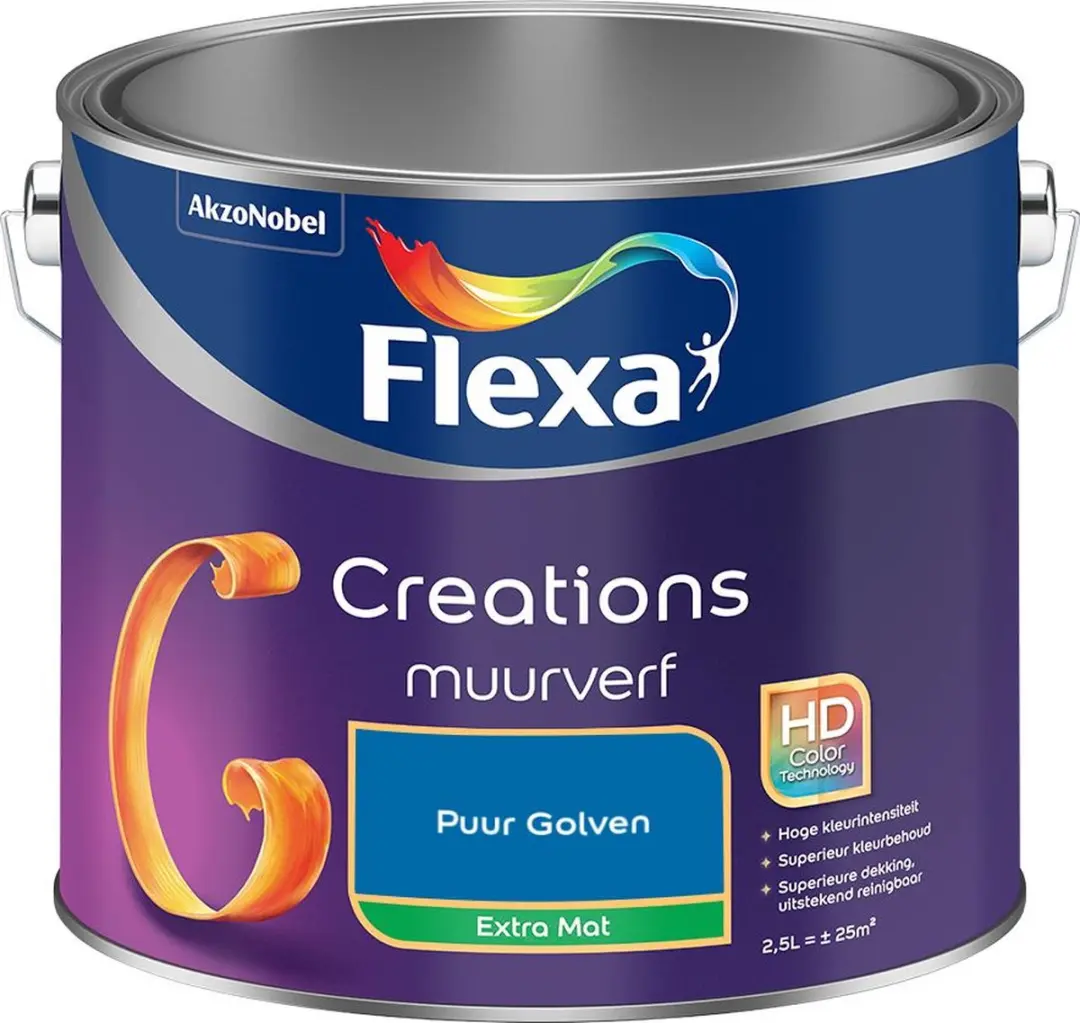 Flexa Creations Muurverf Extra Mat Puur Golven 2,5L