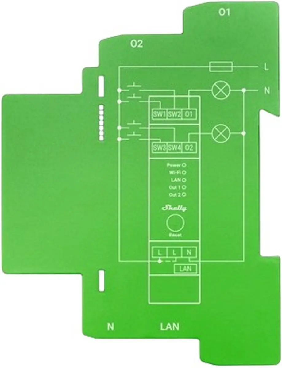 Shelly Pro Dimmer 2PM - Groen