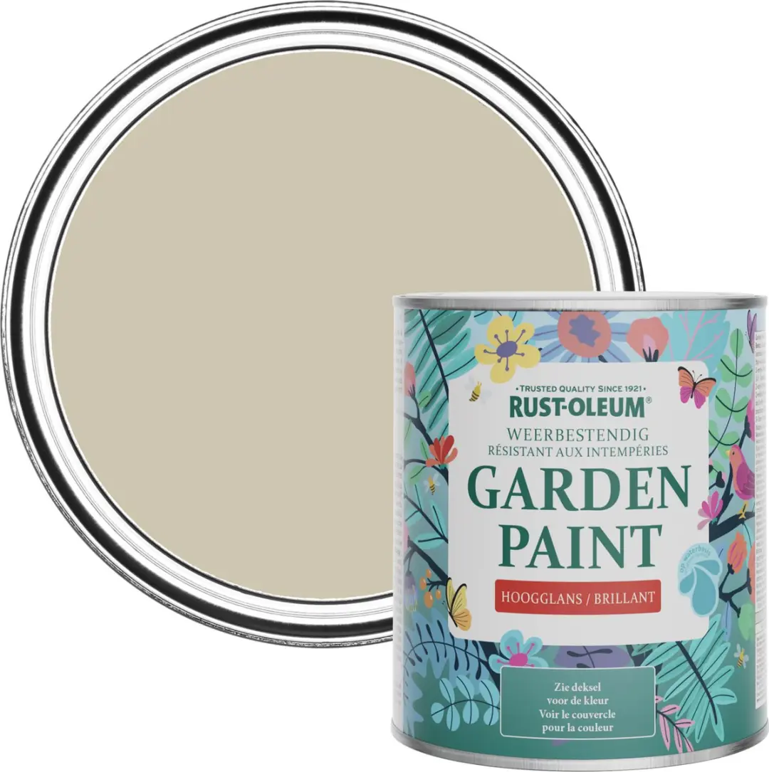 Rust-Oleum Beige Tuinverf Hoogglans Zilversalie 750ml