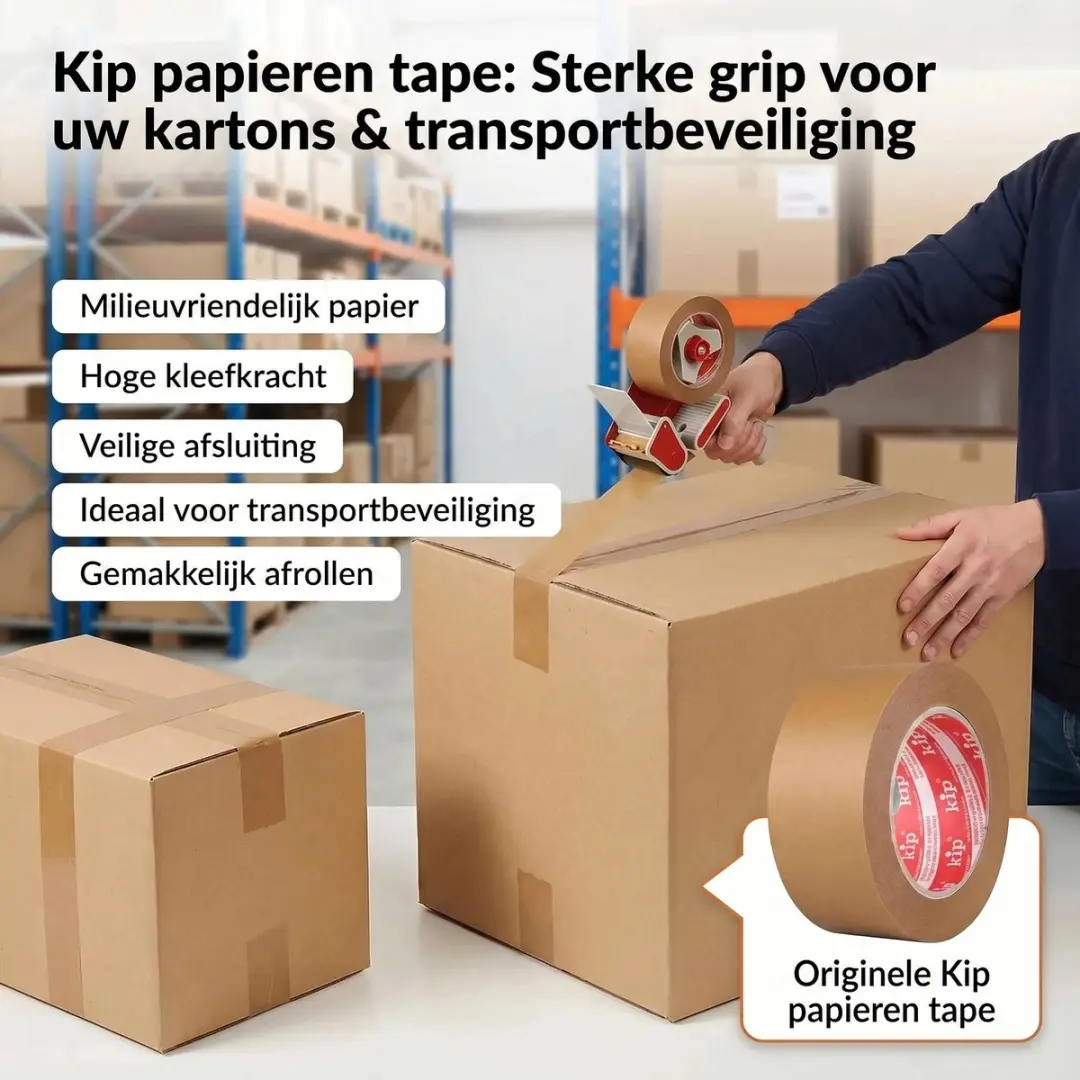 Kip 3339 Papieren Tape 48mm - 50m - Meerkleurig