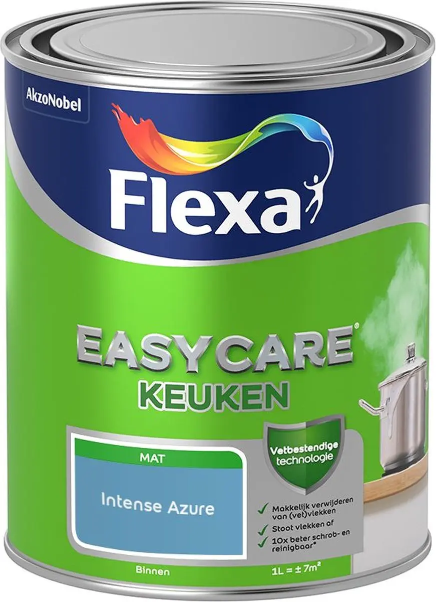 Flexa Easycare Keuken Intense Azure Mengverf 1L