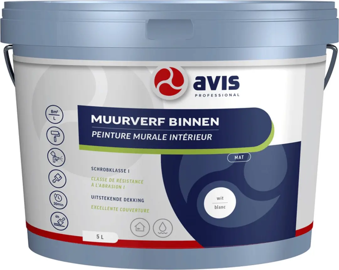 Avis Permoglaze Muurverf 2,5L - Wit