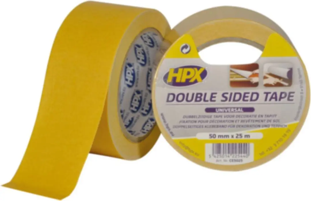 HPX Dubbelzijdige Universele Tape 50mm x 25m - Wit