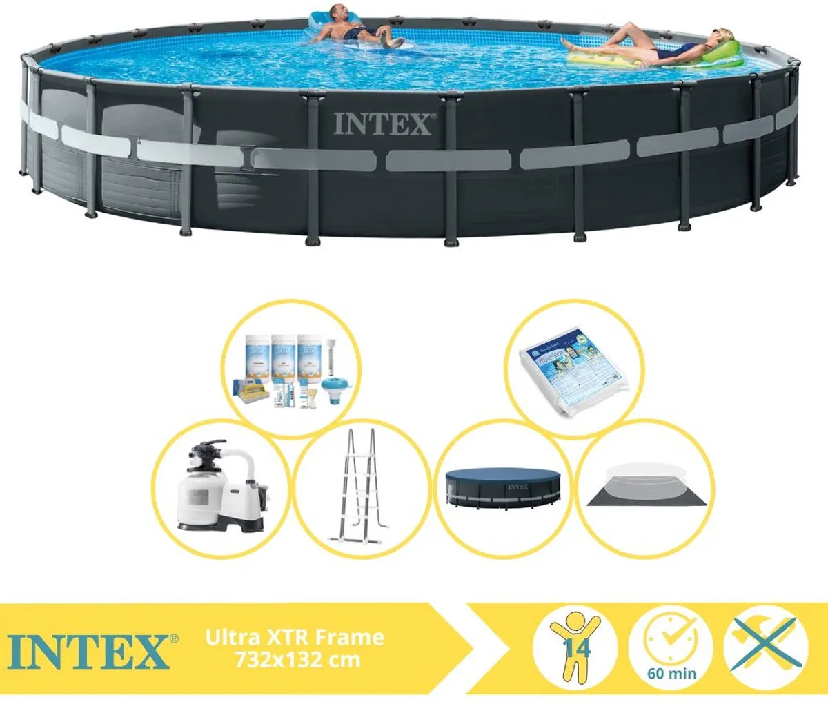 Intex Ultra XTR Frame 26340GN Opzetzwembad 732x132cm