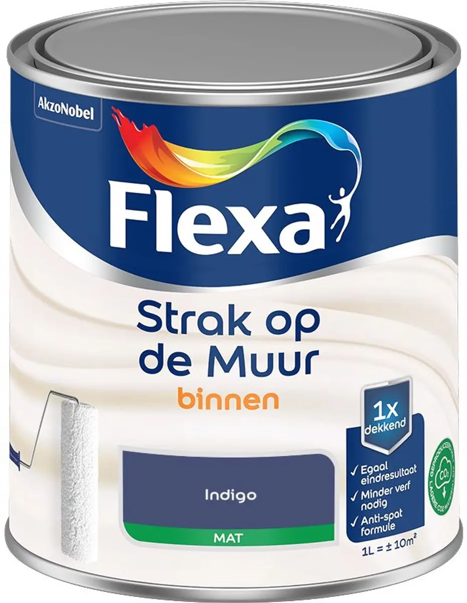 Flexa Strak Op De Muur Binnen Mat Indigo Mengverf 1L