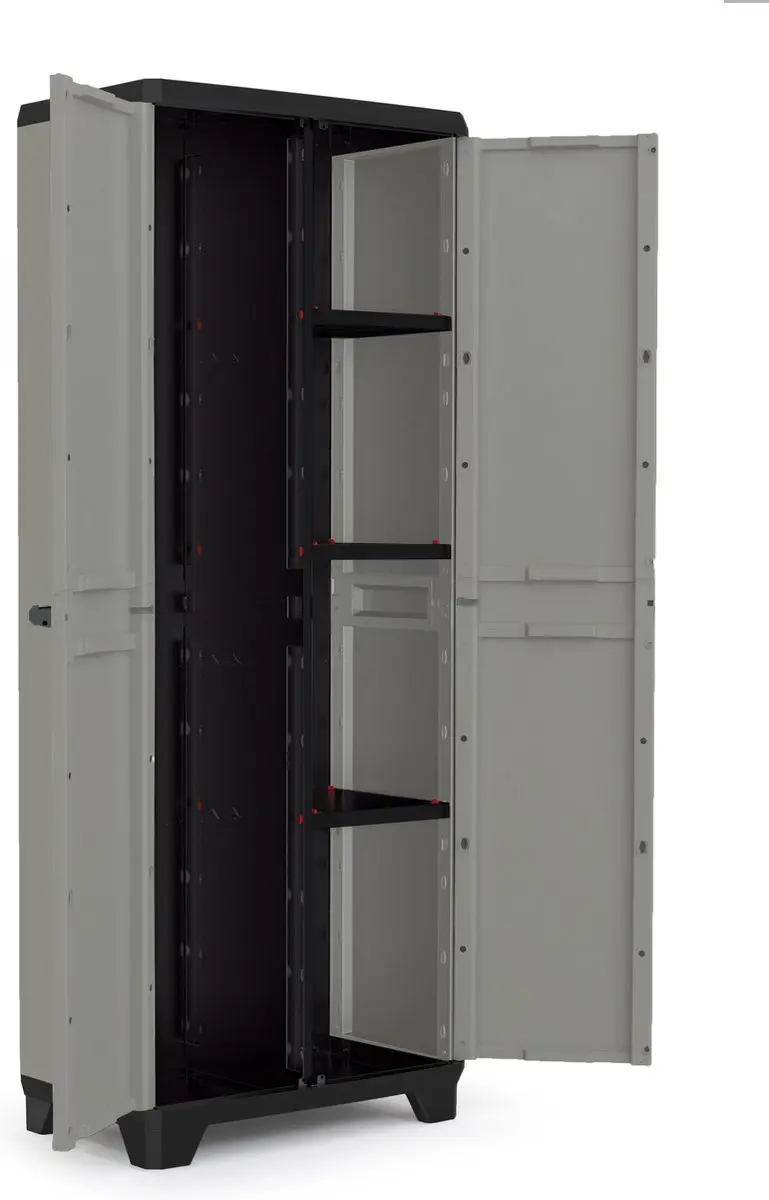 Keter Planet Hoge Kast - 3 Planken 68x39x173cm Grijs/Zwart
